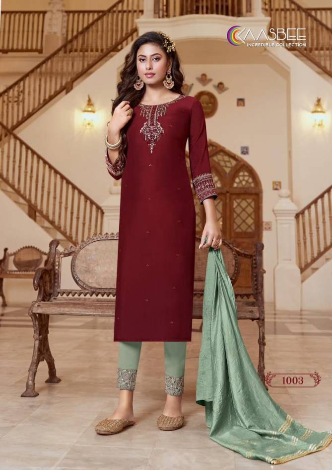 Kaasbee Shanvi Trending Fancy Ethnic Wear Wholesale Kurti Pant With Dupatta Collection